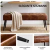 Bank met fluweel en kunstleer, gestoffeerde bank, make-up Productafbeelding-voorbeeld 6