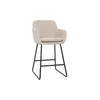 Miliboo - Barhocker beiger Stoff mit Samteffekt H65 cm Produktbild-Vorschau 4