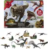 A Jurassic World advent calendar box with various dinosaur figures displayed below. Produktbild-Vorschau