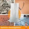 A collage of four images showing different types of debris (construction waste, broken tiles, broken roof tiles, and broken glass) surrounding a white sack, with text at the bottom. Anteprima dell’immagine prodotto