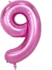 Palloncino in foil numero 9, circa 100 cm, rosa Anteprima dell’immagine prodotto 1