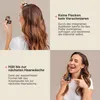 A collage of images showing a woman applying hair concealer and another woman holding the product. Produktbild-Vorschau