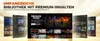 A marketing image showcasing a streaming interface with various content options, including "Stranger Things". Produktbild-Vorschau
