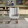 Fotel bujany z jasnoszarym pluszowym materiałem z Podgląd zdjęcia produktu 6