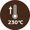 A circular icon with a thermometer and an upward arrow, indicating high temperature, with the text "230°C". Náhled obrázku produktu
