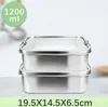 SWANEW 2x 1200ml lunch box in metallo lunch box contenitore Anteprima dell’immagine prodotto 2