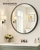 SONGMICS Wandspiegel, Spiegel rund, Metallrahmen, 105 cm d, Produktbild-Vorschau 2