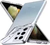 A clear protective case for a Samsung Galaxy S21 Ultra 5G phone, shown from a diagonal angle. Produktbild-Vorschau