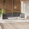 vidaXL 6-tlg. Garten-Lounge-Set mit Kissen Weiß Kiefernholz Produktbild-Vorschau 2