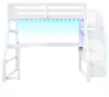 Hoogslaper 90x200 cm met L-vormig bureau, LED-verlichting, Productafbeelding-voorbeeld 11