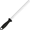 A sharpening steel with a black handle and a white sharpening rod, isolated on a white background. Produktbild-Vorschau