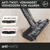 A close-up of a vacuum cleaner head with two inset images demonstrating the anti-twist feature. Produktbild-Vorschau
