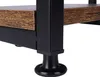 Close-up of the base of a shelf unit, showing a black metal leg with an adjustable foot and a wooden shelf. Podgląd zdjęcia produktu