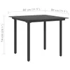 vidaXL Garten-Esstisch Schwarz 80x80x74 cm Stahl e Glas Anteprima dell’immagine prodotto 3