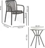 Ensemble de balcon avec table ronde Ø60 cm en acier et 2 Voir les images du produit 5