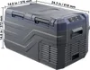 A portable refrigerator with dimensions indicated. Náhľad obrázku produktu