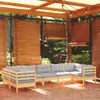 vidaXL 7-tlg. Garten-Lounge-Set mit Grauen Kissen Produktbild-Vorschau 2