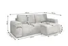 Ecksofa Schlafsofa MADLEN Stoff Velo Schwarz Ottomane Links Produktbild-Vorschau 4