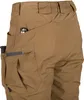 Close-up of the back of brown cargo pants with multiple pockets, one of which contains a folded knife, and another a notebook. Produktbild-Vorschau