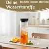 2x Glas Flasche Wasserkaraffe 1L Borosilikatglas Deckel Produktbild-Vorschau 6