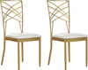 BELIANI Esszimmerstuhl 2er Set Gold u. Weiß Metall Elegant Produktbild-Vorschau 1