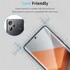 A close-up diagram illustrating the case-friendly nature of a screen protector for a smartphone. Produktbild-Vorschau