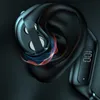 A close-up, stylized image of a black wireless headset with a digital display showing '100', positioned within a representation of a human ear. Abstract waves of red and blue light emanate from the headset, suggesting sound or technology. Produktbild-Vorschau