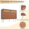 Rattanowa komoda z 6 szufladami i regulowaną półką, orzech Podgląd zdjęcia produktu 10