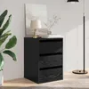 vidaXL Armoire de rangement à 3 tiroirs, noire, imitation Voir les images du produit 2