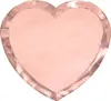 6 piatti di carta cuore oro rosa 21x19cm 6 pezzi Anteprima dell’immagine prodotto 1