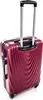 A red suitcase with a telescopic handle and wheels, shown from the back. Podgląd zdjęcia produktu