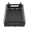 A black wire basket organizer with a solid black insert, designed to be pulled out from a cabinet or shelf. Náhled obrázku produktu