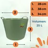 Flexibler Eimer Plastikkorb Wäschewanne mit Henkel 25 L Produktbild-Vorschau 2