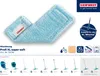 A product image showing a blue mop head with a Leifheit logo and various icons indicating product features and compatibility. Produktbild-Vorschau