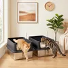 PawHut 2er-Set Katzenklo Edelstahl XL mit Hohem Rand Deckel Produktbild-Vorschau 2