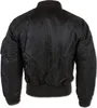 The back view of a black bomber jacket. Produktbild-Vorschau