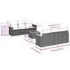 7-tlg. Garten-Sofagarnitur mit Kissen Schwarz Poly Rattan Produktbild-Vorschau 3