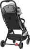 The back view of a gray and black stroller. Produktbild-Vorschau