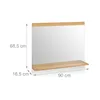 Miroir mural Relaxdays avec étagère, cadre en bambou, H x L Voir les images du produit 4