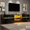 Meuble TV laqué brillant avec éclairage LED, meuble TV avec Voir les images du produit 3