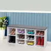 Weiße Schuhbank mit Sitzkissen - L104 cm Produktbild-Vorschau 8