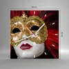 Wanduhr - Quadrat - Glasuhr - Venezianische Maske Kostüm Produktbild-Vorschau 3