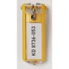 A yellow key tag with a white insert showing text. Anteprima dell’immagine prodotto