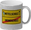 Mittelschule Ortsschild Glitzer-Kaffeebecher zur Produktbild-Vorschau 1