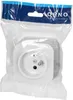 A white electrical socket is shown inside its clear plastic packaging. Anteprima dell’immagine prodotto