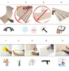 This is a collage of images showing how to install and features of wall panels. Produktbild-Vorschau