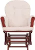 A cream-colored glider chair with wooden armrests and base, presented against a white background. Voir les images du produit