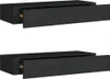 Two black wall shelves with open drawers are shown against a white background. Produktbild-Vorschau