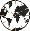 A black and gold world map clock. Podgląd zdjęcia produktu