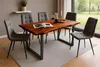 Esstisch Baumkante massiv Akazie nussbaum 140 x 80 schwarz Produktbild-Vorschau 3